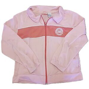 One Girl Pink All Star Track Jacket Girls Size 10/12 Polyester Zip Jacket